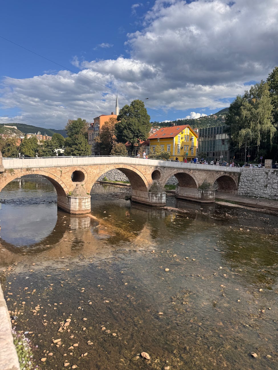 ottoman bridge in historic sarajevo bosnia